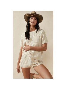Free People Beach Knit Drifter Set in Cream size Small